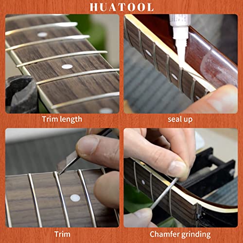 HUATOOL Electric Guitar Fret Wires, High Strength Stainless Steel 2.7MM Fret Wire Set Guitar