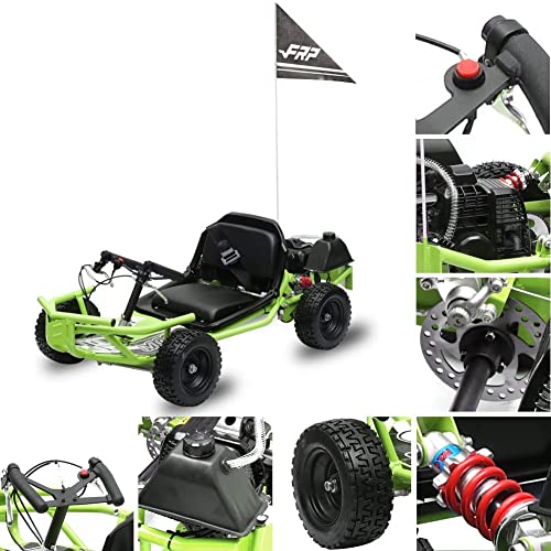 FRP 51CC, 2Stroke (AirCooled) Kids Gas Go Kart, Support Up to 175 lbs
