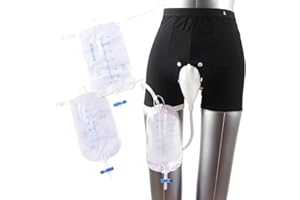 Heuanpte External Catheter for Men, Wearable Male Urine Collector with 1000Ml Drainage Bag & 2×500Ml Leg Bags,XXL