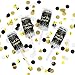 NICROLANDEE Black Gold Party Supplies - 4 Pack Black and Gold Heart Foil Dots Tissue Confetti Push Pop Sprinkle Confetti Poppers Cannon for Birthdays, Weddings, Graduation Decorations 2022