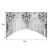Outgeek Halloween Window Curtain, 2pc Lace Skull Curtain Bat Curtain Valance with Tassel 38
