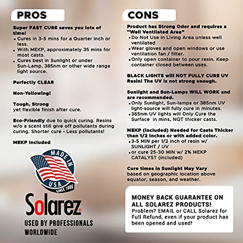 SOLAREZ UV Cure Clear Casting Resin (Quart) DIY Jewelry, Hobby, Craft