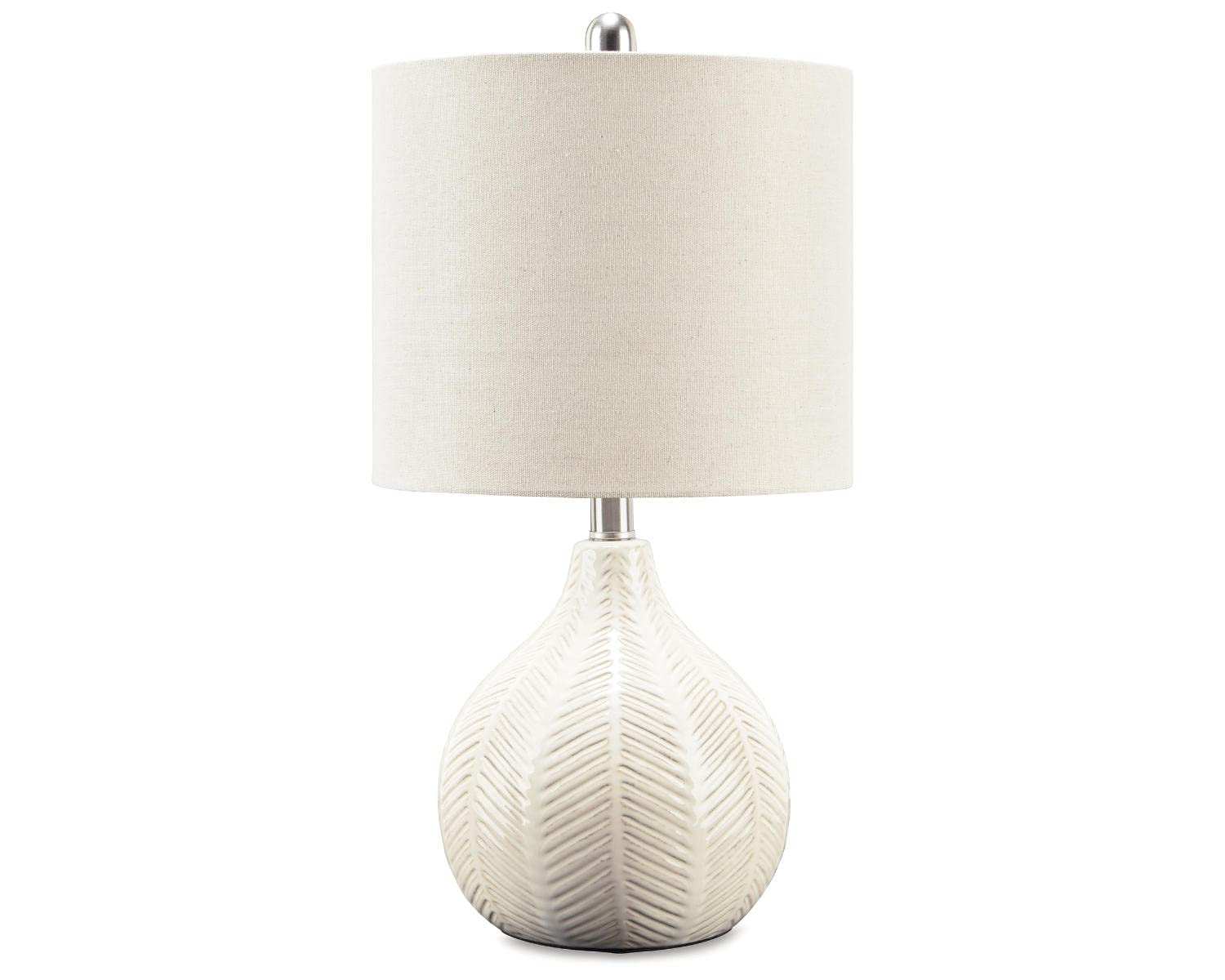 Photo 1 of ** SOLD AS IS, NO REFUND/RETURN** SEE COMMENTS!
Signature Design by Ashley Rainermen Casual Ceramic Table Lamp, Transparent White Glaze Finish, Drum Hardback Fabric Shade, 11" W x 11" D x 21" H, Off White