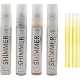 Shimmer Spritz Bundle - Imagine Pssst! Sheer Shimmer Spritz Ultra Fine Spray - Frost, Sparkle, Silver, Gold - with Trebbies Detail Sticks
