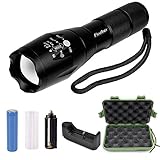 Led handheld Flashlight Super Bright LED Tac Flashlight, 1000 Lumen 5 Modes Zoomable Adjustable Focus With Rechargeable 18650 Battery and Charger, Water Resistant Torch for Outdoors