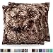 The Connecticut Home Company Throw Pillow Covers, 18x18 Set of 2, Soft Faux Fur Decorative Pillowcase Sets, Luxury Home Décor Accent Square Pillows, Livingroom Sofa Couch, Bedroom Beds, Tie Dye Brown