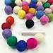 Kojoon 50pc 20mm DIY Christmas Decor Wool Felt Balls Mixed Colour Pom Gumball Beads Craft Decoration