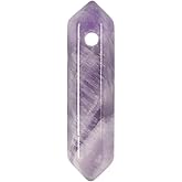 African Amethyst 32mm Natural Gemstone Hexagonal Wand Jewelry Making Crystal Pointed Chakra Reiki Healing Beads 2mm Hole Drilled(Pack of 10)