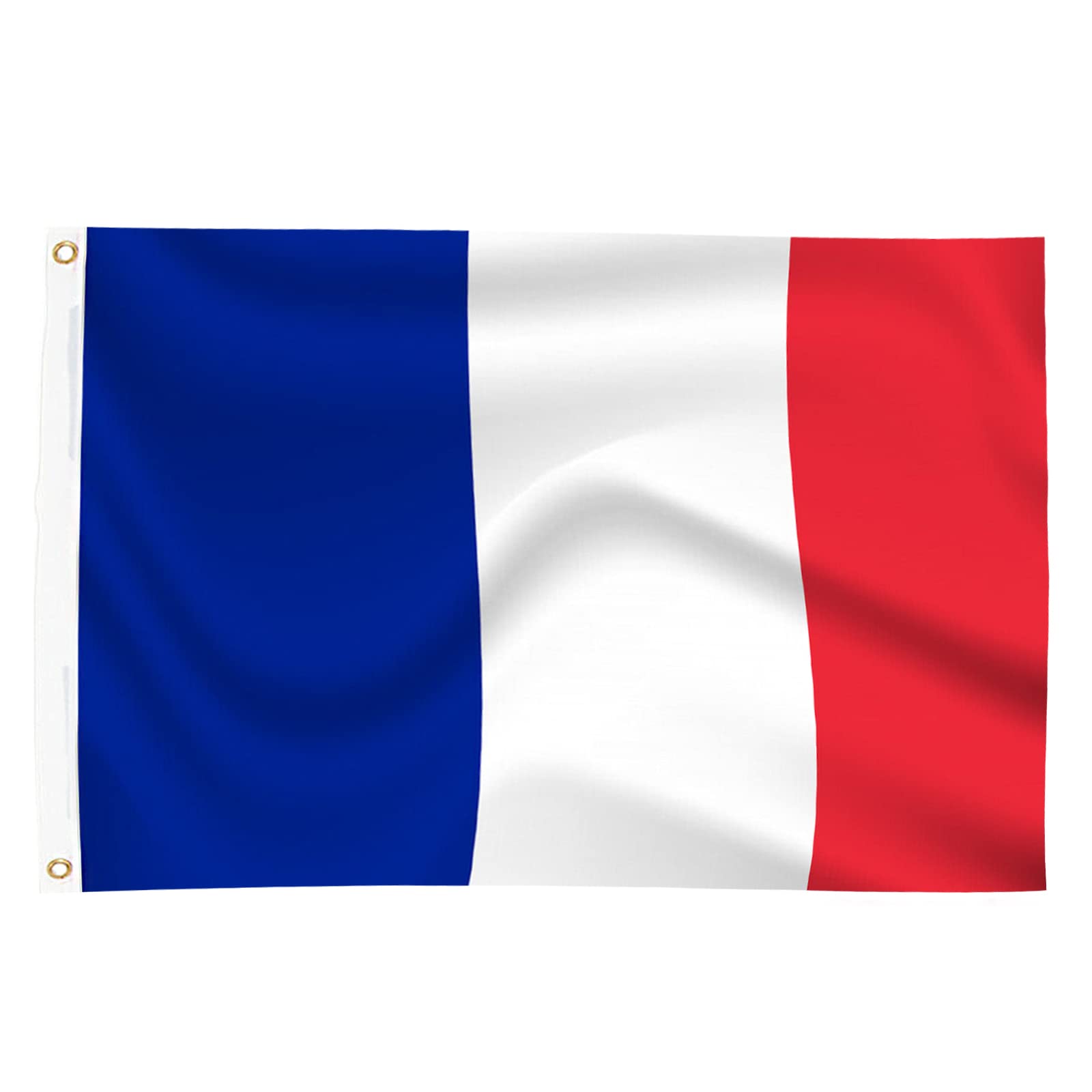 Shonye France Flag, 5ft x 3ft, Durable Polyester, Double-Sided, 2 Metal Eyelets, Indoor/Outdoor, Patriotic, Independence Day — image 1