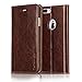 Belemay iPhone 7 Plus Wallet Case, Genuine Cowhide Leather Case Wallet, [Slim Fit] Shockproof Flip Cover Folio Book Style Card Holder Slots, Kickstand, Cash Pockets Compatible iPhone 7 Plus, Brown
