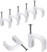Abnii Cable Clips 10 mm 100 Pcs Nail Clips Strong Durable White Round