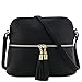 DELUXITY Tassel Zipper Pocket Crossbody Bag