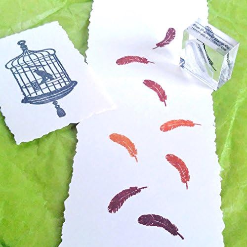 Feather Stamp, clear polymer cling mounted, small accent stamp