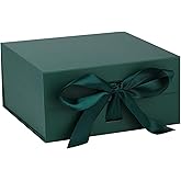 OEMVALATY Small Gift Box,6x6x3 Inches Green Gift Boxes with Lids for Presents with Magnetic Closure and Ribbon for Wedding,Birthday