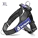 Dog Harness, Dog Vest Harness X Large Soft Pet Harness Durable Black with Handle and 2 D Ring for Large Dog