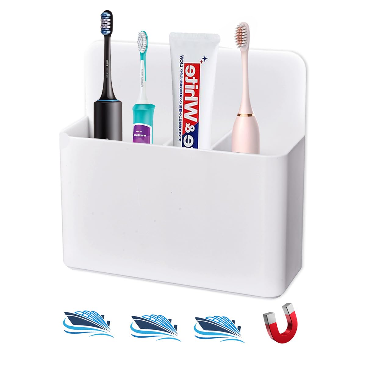 Magnetic Toothbrush Holders for Cruise Essentials 2025, Travel Toothbrush Holder for Bathrooms, Tooth Brush Organizer for Caribbean Cruise & Alaskan Cruise Must Haves