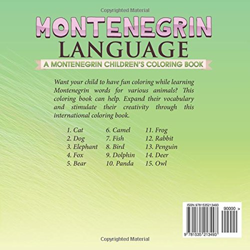Montenegrin Language A Montenegrin Childrens Coloring Book - 