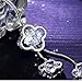 Rurah Zircon Fringed Clover Sweater Chain Necklace Pendant Women Girl Ornaments Fashion with Clothing Accessories