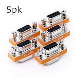 DB9 Null Modem Adapter Male to Female Slimline Data Transfer Serial Port Adapter 5 Pack