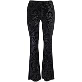 TOMETO STAR Black Bell Bottom Pants for Women Goth Flare High Waisted Pants