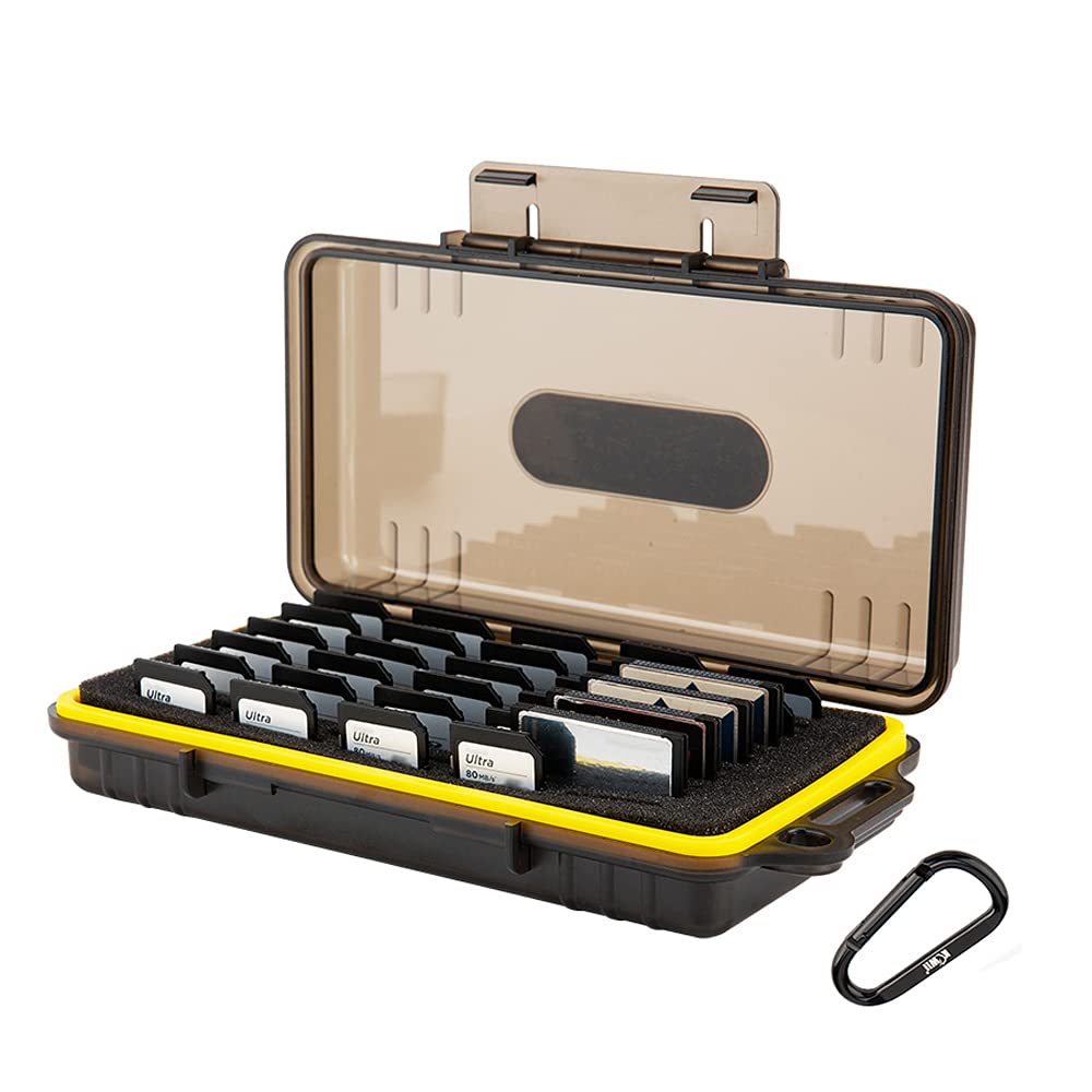 KIWIfotos 45 Slots Memory Card Case Holder Water-Resistant for 15x CF/XQD card + 30x SD SDXC SDHC/NS (Nintendo Switch) Game Card/Sony PSV PS Vita SD Card Holder Case Box