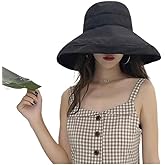 ITODA Wide Brim Bucket Sun Hat Women's Fishing Packable UPF 50+ UV Sun Protection Beach Cap Summer Wired Edge Gardening Cap
