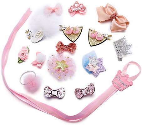 Munax 16 Pcs Hair Accessories Baby Little Girls Hair Clips Bows Barrettes Hairpins Set