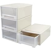 Easymanie 17.8 Quart Stacking Storage Drawer, 4 PCS Plastic Chest of Drawer
