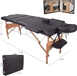 Vesgantti Portable Massage Bed - 3-Section Foldable Couch - Black view 5