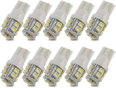 Kashine 10pcs W5w 194 168 2825 T10 Wedge 5-smd 5050 White High Power Car Led Lights Bulb