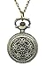 Souarts Antique Bronze Color Round Hollow Flower Pocket Watch
