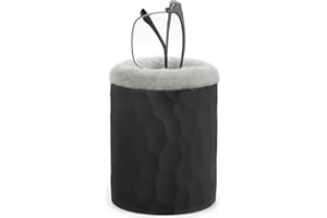 Mkono Plush Lined Eyeglasses Holder Protective Glasses Holder Stand Case Anti-scratch Glasses Storage Organizer for Table, Desk, Nightstand, Office, Black