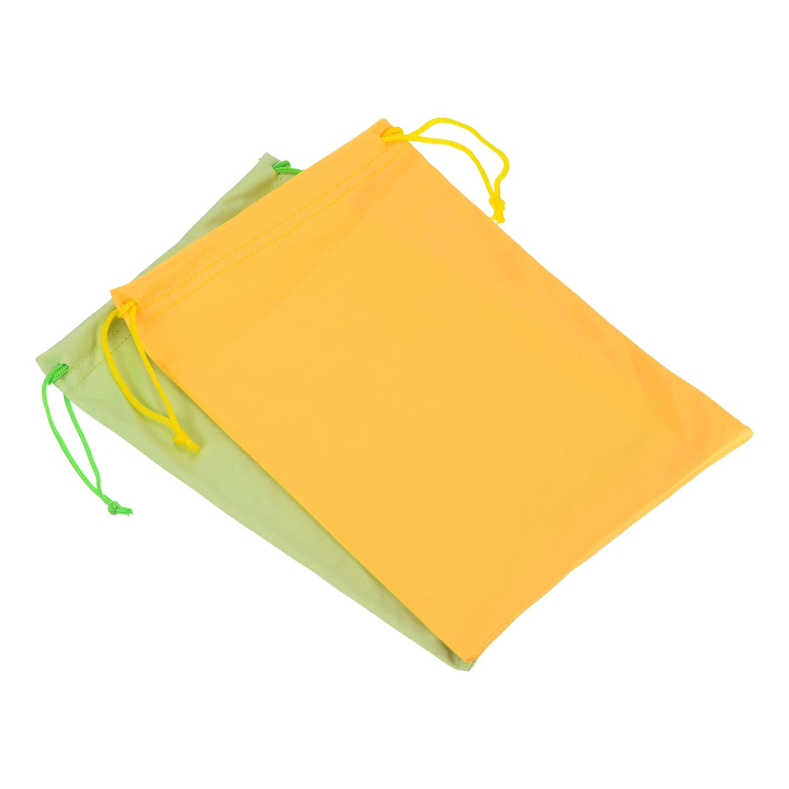 PATIKIL Ski Goggle Bag, 2 Pack 7.1"x10.6" Microfiber Snow Goggles Case Cover Soft Storage Sleeve Drawstring Pouch for Sunglasses Glasses Eyeglasses Camera Lenses Yellow Green