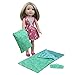 ZITA ELEMENT 3 PCS Sleeping Accessories with Sleep Bag, Pillow & Eye Mask for American 14.5 Inch Girl Doll and Other 14