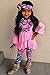 Little Girl Pink Long Sleeve Ruffle Dress T-Shirt Floral Pants Headband/Scarf 3 Pcs Outfits Sets, Pink, 90
