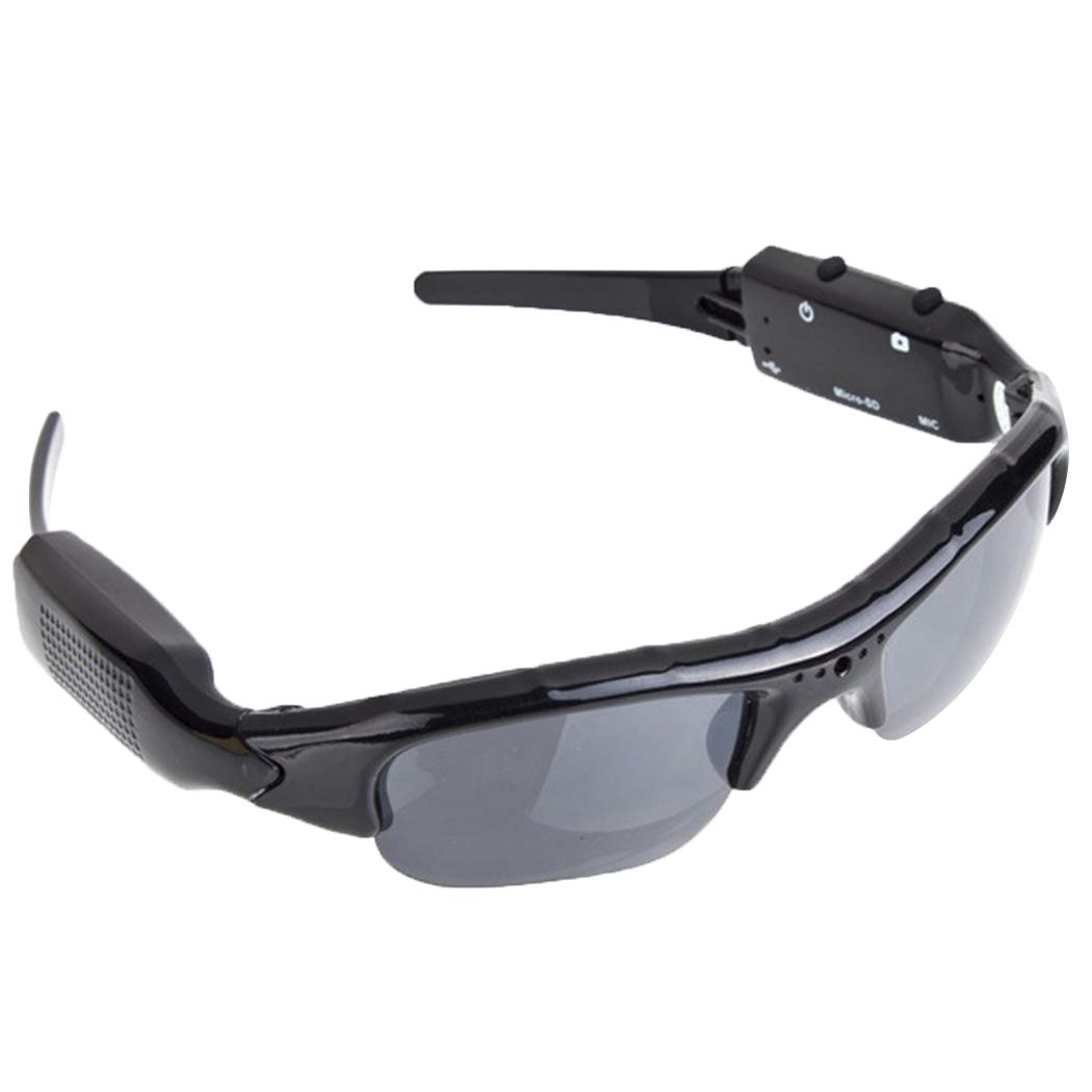 Roseni 1280x960 Resolution Camera Digital Sunglasses Climbing Eyewear Video Recoder (Black)
