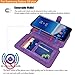Samsung Galaxy S8 Plus Case [Detachable Wallet Folio][2 in 1][Zipper Cash Storage][Up to 14 Card Slots 1 Photo Window] Premium PU Leather Purse Clutch with Removable Inner Magnetic TPU Case - Purple