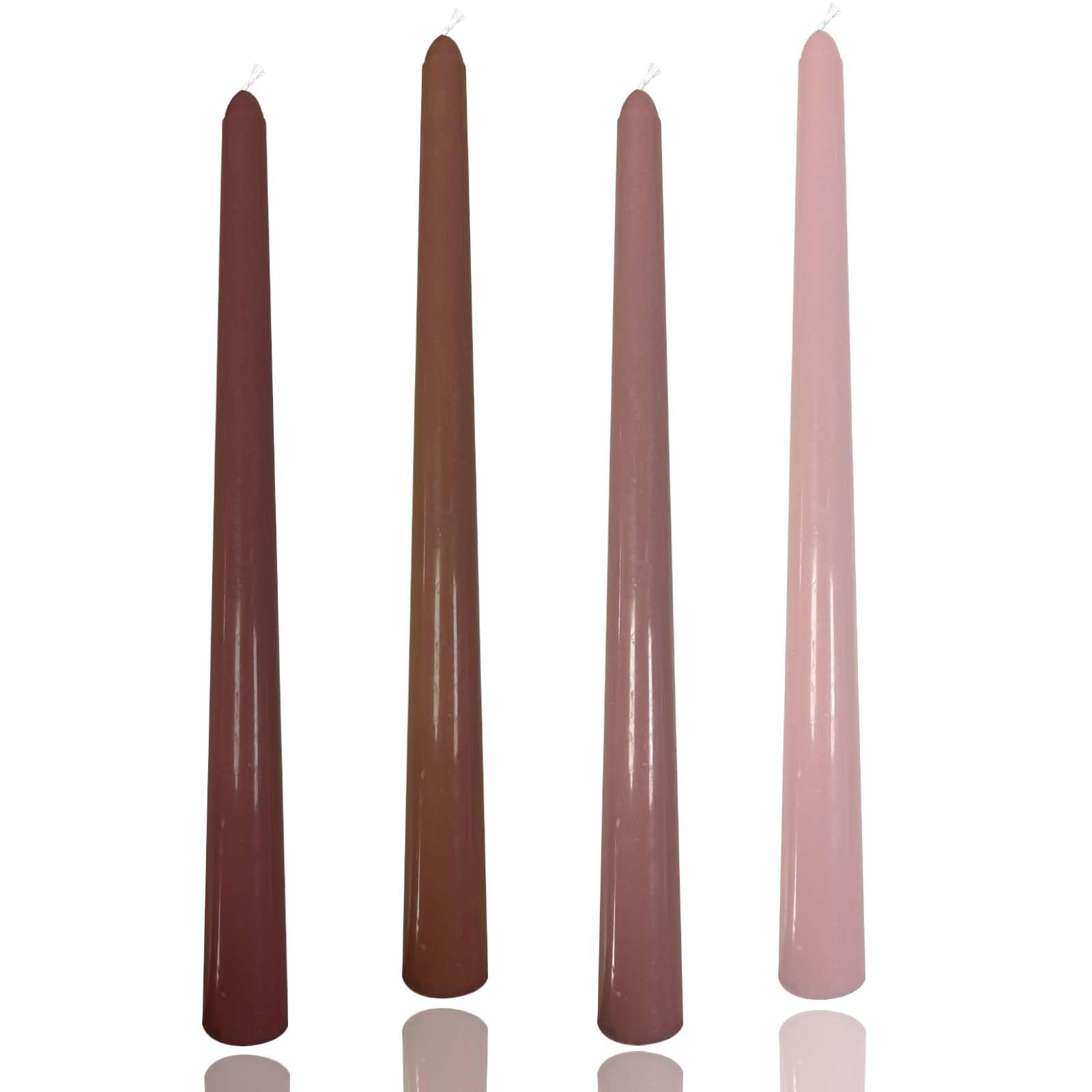 Photo 1 of 10 inch Gradient Taper Candles,Set of 4 Tapered Candle, Tall Candlesticks,Conical Stick Candles,Smokeless,for Home Dinner, Party, Wedding, Halloween, Christmas (Brown Series, 10inch)