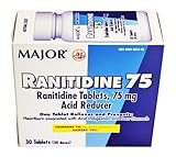 Antacid Acid, Heartburn Sour Stomach Reducer Ranitidine (Zantac) 75mg, 30 Tablets by major