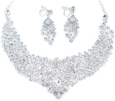 YSOUL Wedding Party Crystal Jewelry Set Necklace Earrings Bridal Bridesmaid