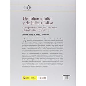 De Julian a Julio y de Julio a Julian: correspondencia entre Julio Caro Baroja y Julian Pitt-Rivers (1949-1991)