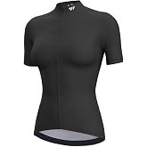 Lo.gas Women's Cycling Jersey Short Sleeve,Bike Shirts with 3 Rear Pockets | Slim Fit, Breathable Quick-Dry Fabric, Sun Protection, Full Zipper, Silicone Gripper, Reflective Stripes For Road Mtb Riding