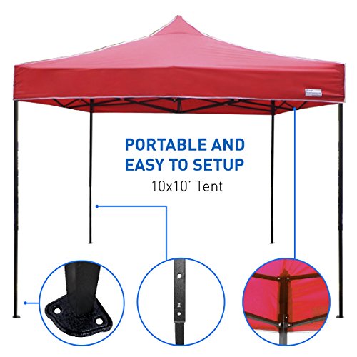 Best Selling 10 x10 Tent - Deluxe Instant Easy Pop-Up Frame - Outdoor Gazebo Canopy Tent - Beach Party Market Sun Shade