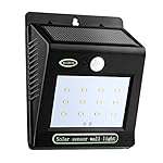 [Newest Version]Solar Motion Sensor Light Outdoor Wireless Waterproof Wall Light with Guide Lamp for Patio, Deck, Yard,Garden,12 LED