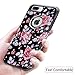 iPhone 8 Plus/7 Plus/6S Plus/6 Plus Floral Case for Girls Women, OEAGO Shockproof Heavy Duty Protection Dual Layer Armor Protective Cover for Apple iPhone 8Plus/7Plus/6SPlus/6 Plus (Rose Flower)