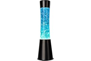 zhrisezlava 16IN Blue Glitter Lamp, Big Glitter Flow in Liquid Relaxing Motion Light, Home Decor Calming and Entertaining Lamp, Amazing Gifts for Adults & Kids (Glitter in Blue Water)