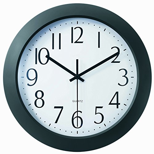 Tempus® 12 Inch Wall Clock with Matte Black Frame with