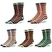 Rioriva Mens Dress Socks 6 Pack Colorful Classic Striped Patterned Crew Socks Shoe Size 12-16/13-16
