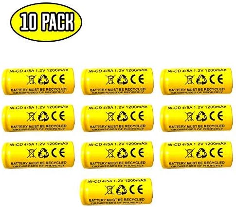 (10 Pack) ASC0086 KR-1500AUL KR1100AE KR-1200AUL 1.2v 1200MAH NiCad Battery Exit Sign Emergency Light Lithonia ELB-1210N ELB-1201N ELB 1210 ELB 1201 ELB1210 ELB1201 ELB1210n ELB1201n Nickel Cadmium