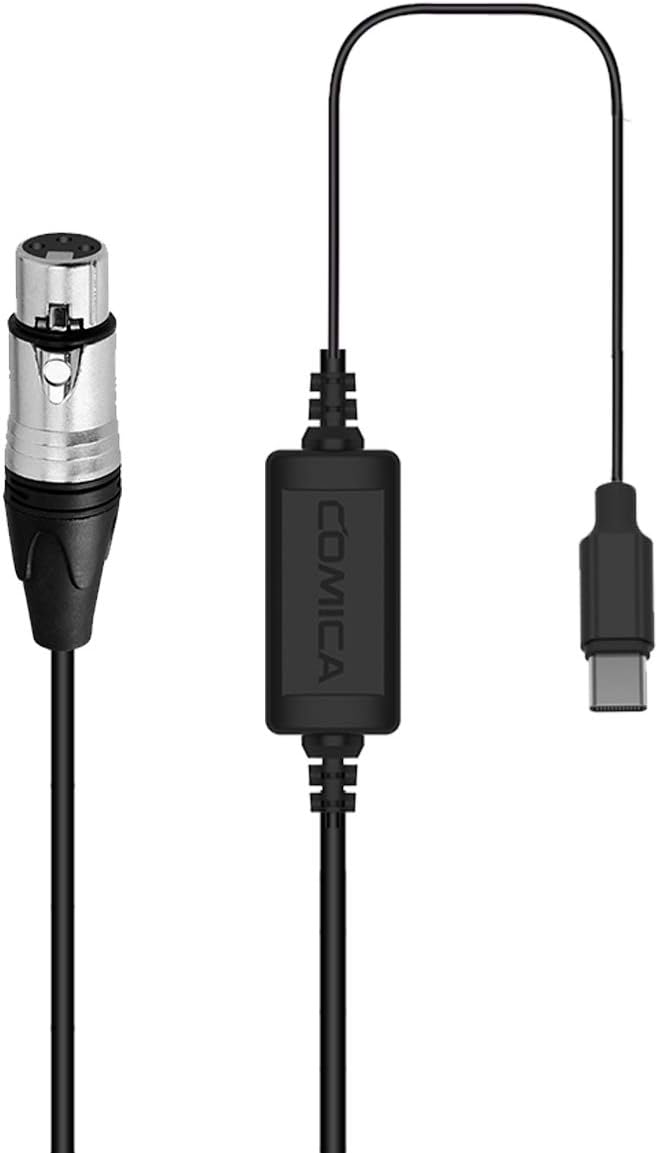 XLR to USB C Microphone Cable Comica CVMXLRUC, XLR Female to USB C Audio Adapter, Smartphone